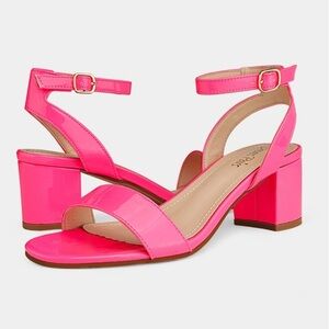 DREAM PAIRS Women's Open Toe Ankle Strap Low Block Chunky Heels Sandals Sz 7